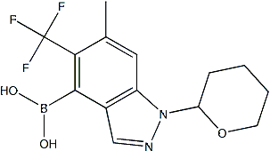 PI-52341 (6-Methyl-1-(tetrahydro-2H-pyran-2-yl)-5-(trifluoromethyl)-1H-indazol-4-yl)boronic acid (3037624-32-8)
