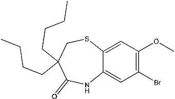 PI-52395 7-Bromo-3,3-dibutyl-8-methoxy-2,3-dihydrobenzo[b][1,4]thiazepin-4(5H)-one (439089-27-7)